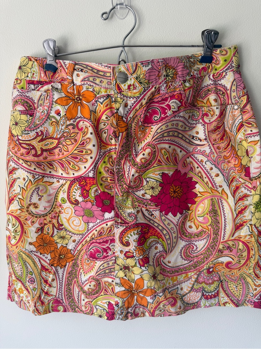 croft & barrow Floral Paisley Print Skort in Pink, Orange, Yellow, Green